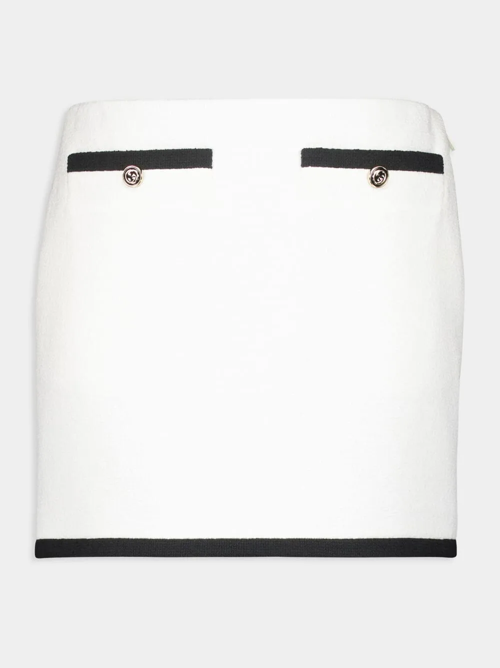 Off-White Cotton Tweed Mini Skirt