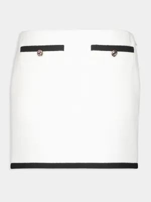 Off-White Cotton Tweed Mini Skirt