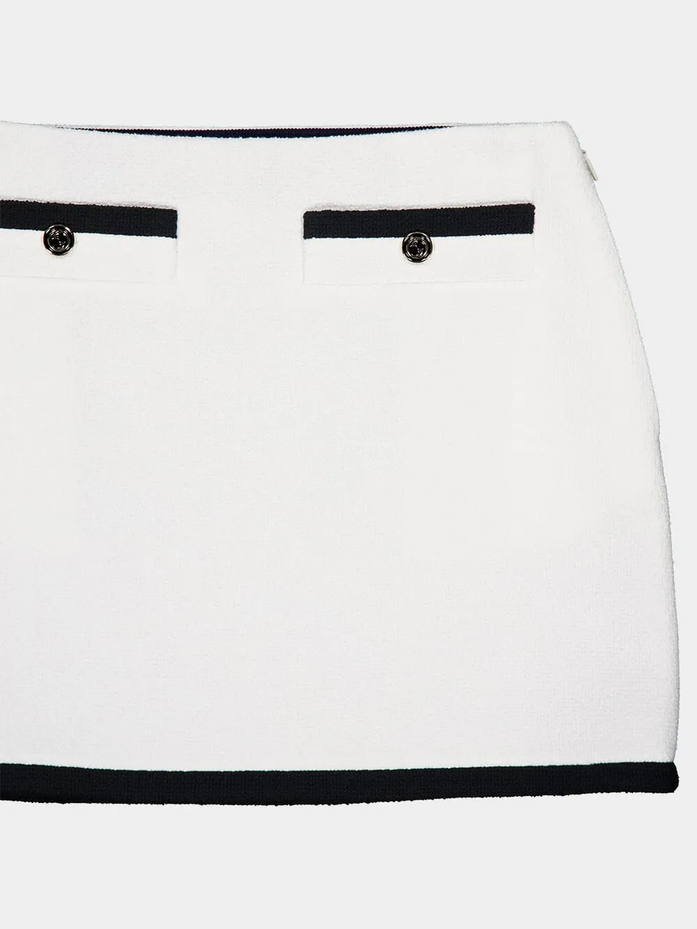 Off-White Cotton Tweed Mini Skirt