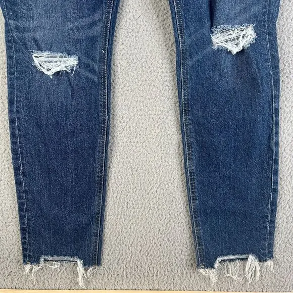 Old Navy Jeans Womens 14 High Rise Pop Icon Skinny Jeans Blue Distressed 35 x 27