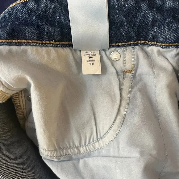 Old Navy Jeans Womens 14 High Rise Pop Icon Skinny Jeans Blue Distressed 35 x 27
