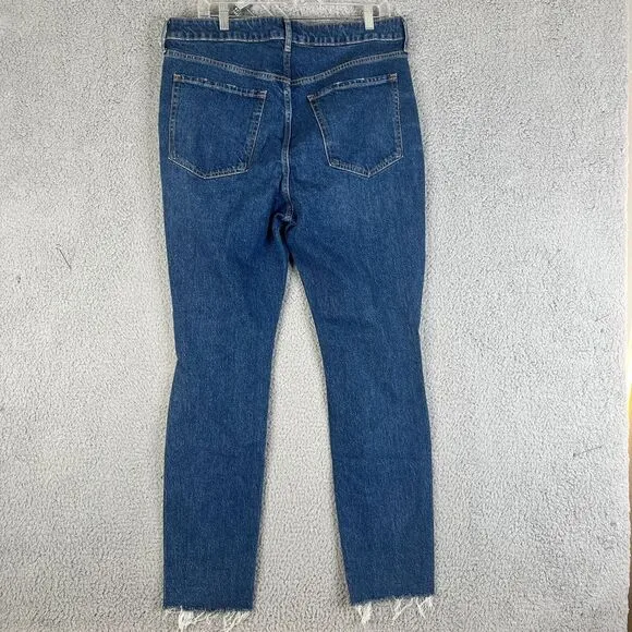 Old Navy Jeans Womens 14 High Rise Pop Icon Skinny Jeans Blue Distressed 35 x 27