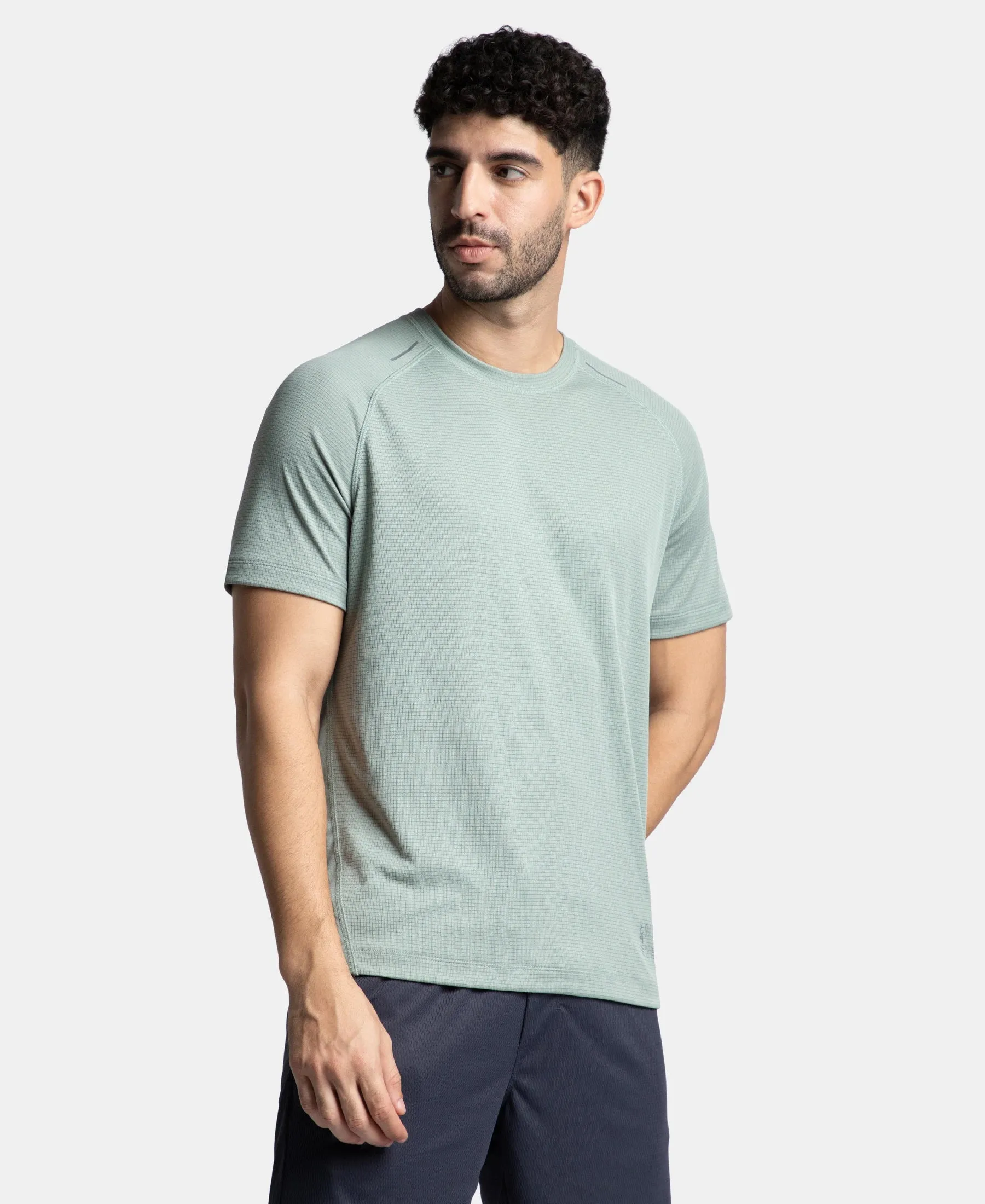 Pack of 2 Lightweight Microfiber Solid Round Neck Half Sleeve T-Shirt with Breathable Mesh - White & Iceberg Green