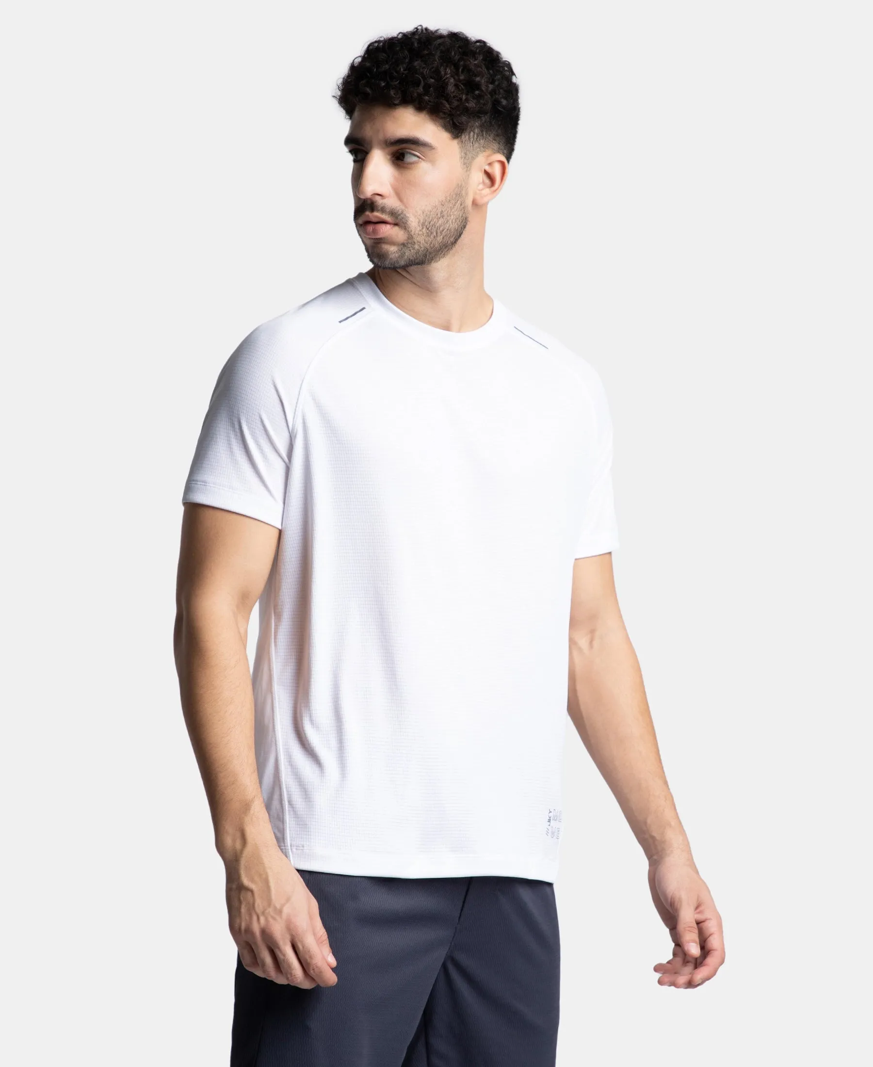 Pack of 2 Lightweight Microfiber Solid Round Neck Half Sleeve T-Shirt with Breathable Mesh - White & Iceberg Green