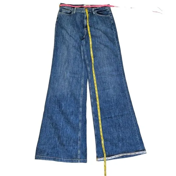 PAIGE Super Wide Leg High Rise Jeans, 90's Inspired Grunge, Size 29 / 8, GUC