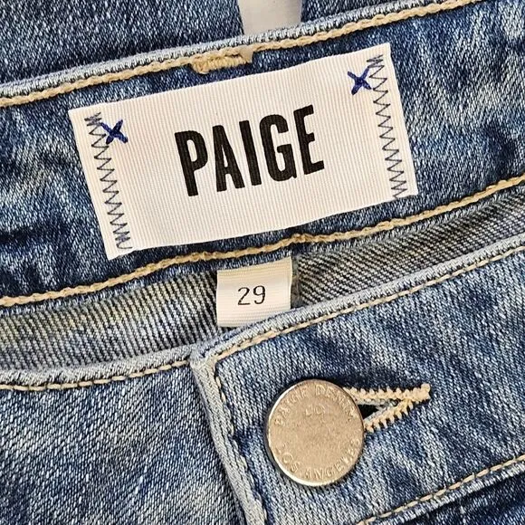 PAIGE Super Wide Leg High Rise Jeans, 90's Inspired Grunge, Size 29 / 8, GUC