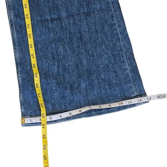 PAIGE Super Wide Leg High Rise Jeans, 90's Inspired Grunge, Size 29 / 8, GUC