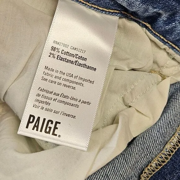 PAIGE Super Wide Leg High Rise Jeans, 90's Inspired Grunge, Size 29 / 8, GUC