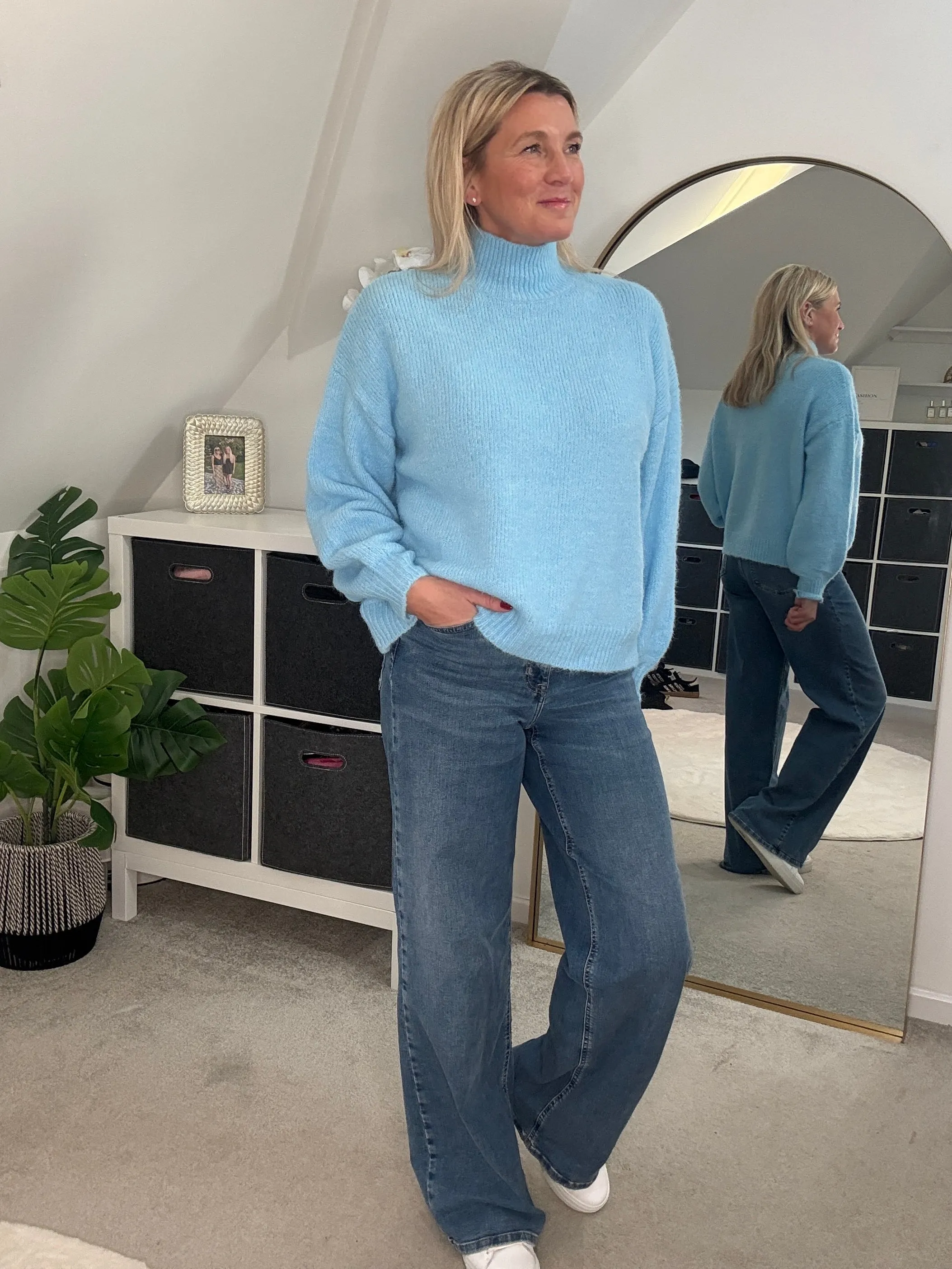 Pastel Pink High Neck Cosy Jumper