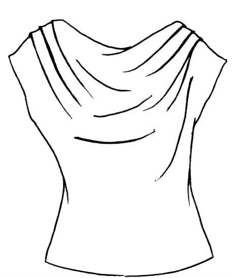 PAULA RYAN Fitted Cowl Neck Top Black