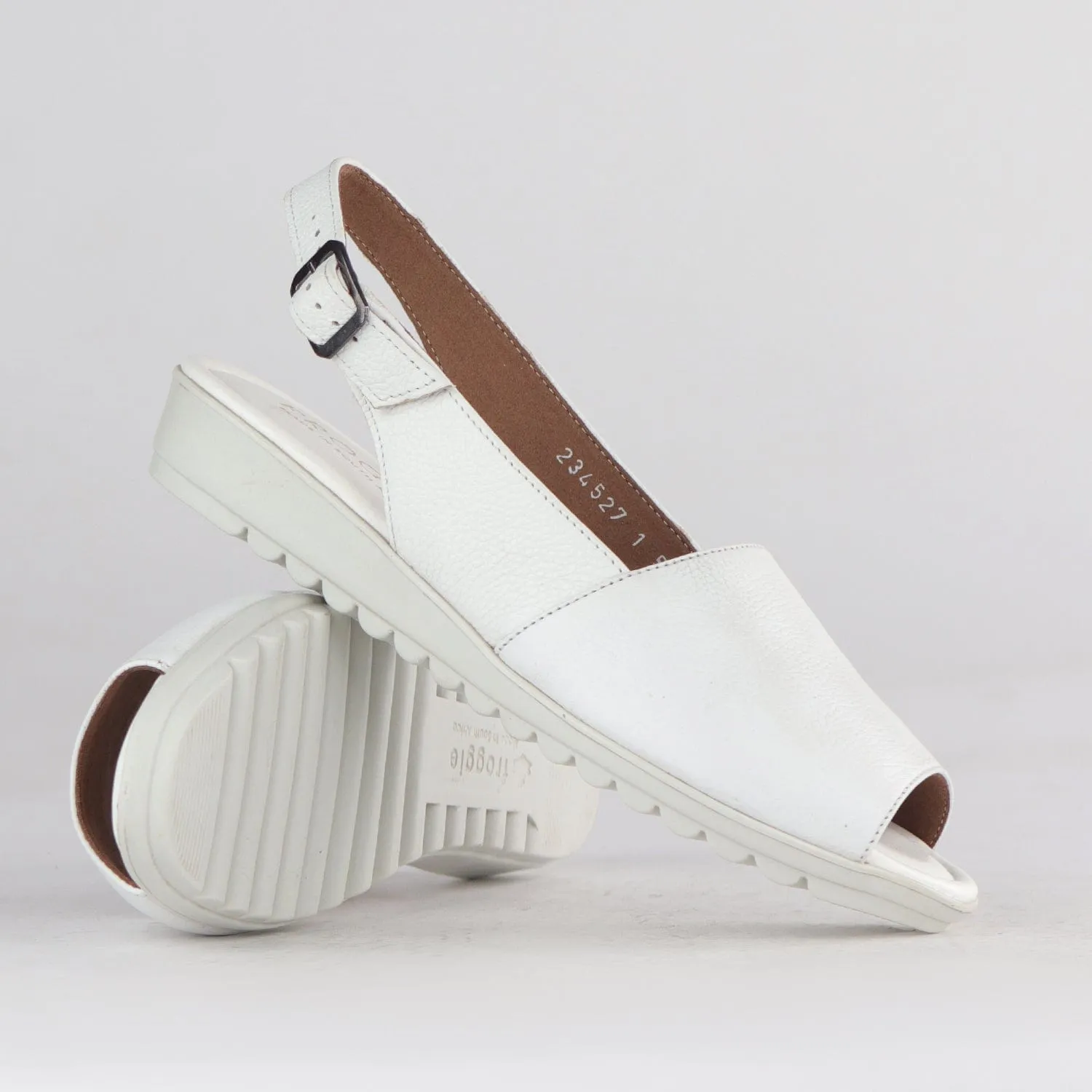 Peep Toe Slingback Sandal in White - 12870