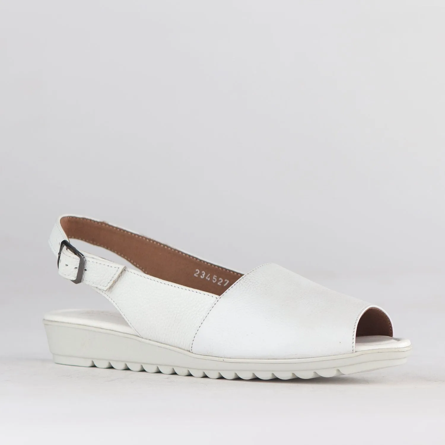 Peep Toe Slingback Sandal in White - 12870