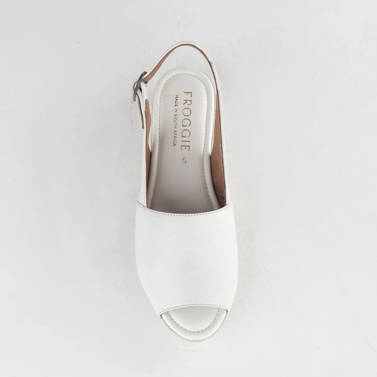 Peep Toe Slingback Sandal in White - 12870
