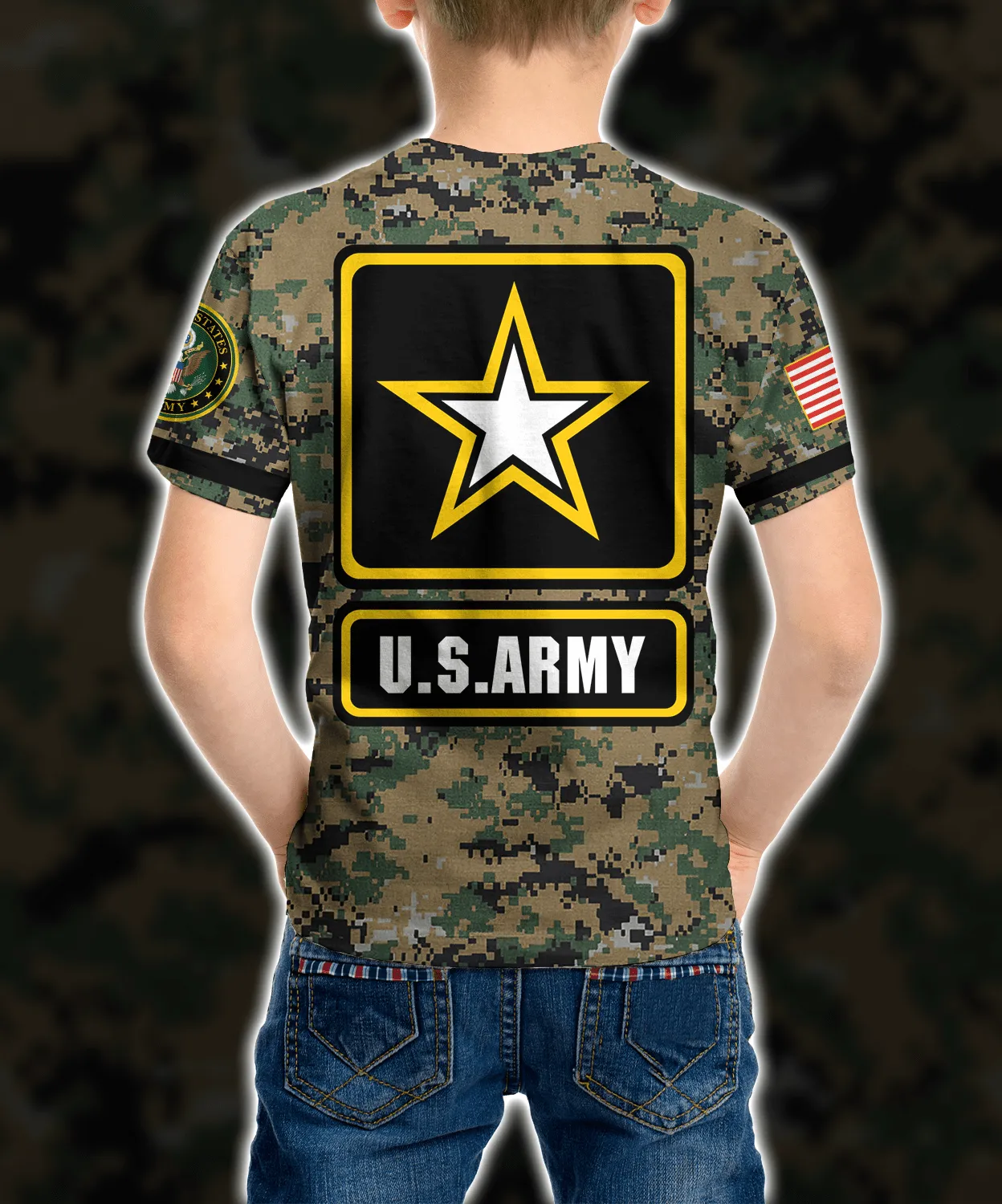 Personalized Custom Name 3D US Army Veteran Kid Tshirt ATP107093
