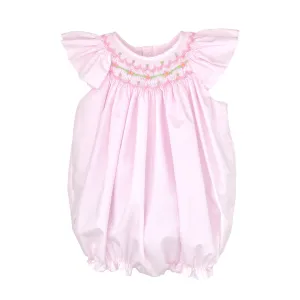 Petit Ami Baby Girls Pink Dot Angel Wing Smocked Bubble 3, 6, 9 Months
