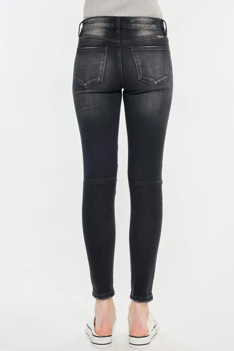 Peyton Mid Rise Moto Super Skinny Jeans