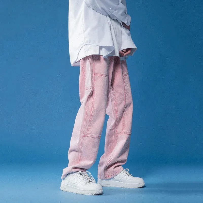 Pink Baggy Jeans Men