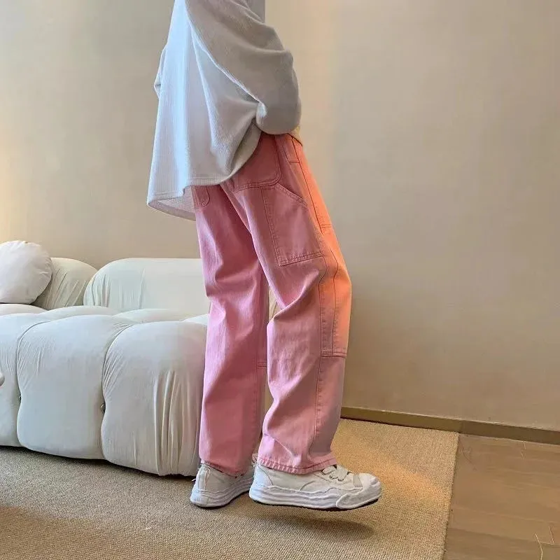 Pink Baggy Jeans Men