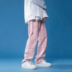 Pink Baggy Jeans Men