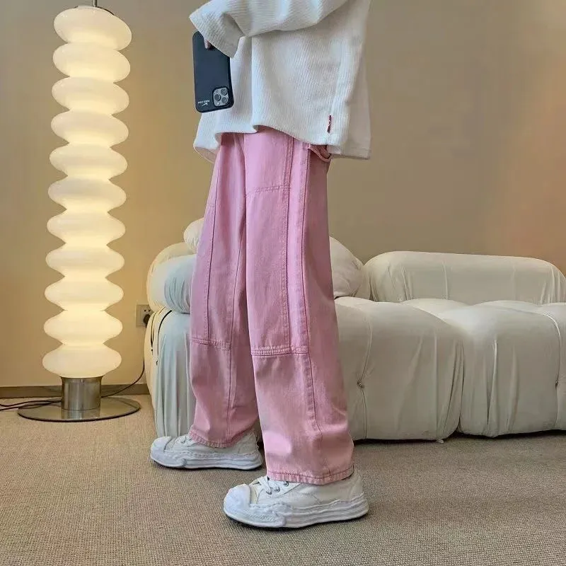 Pink Baggy Jeans Men