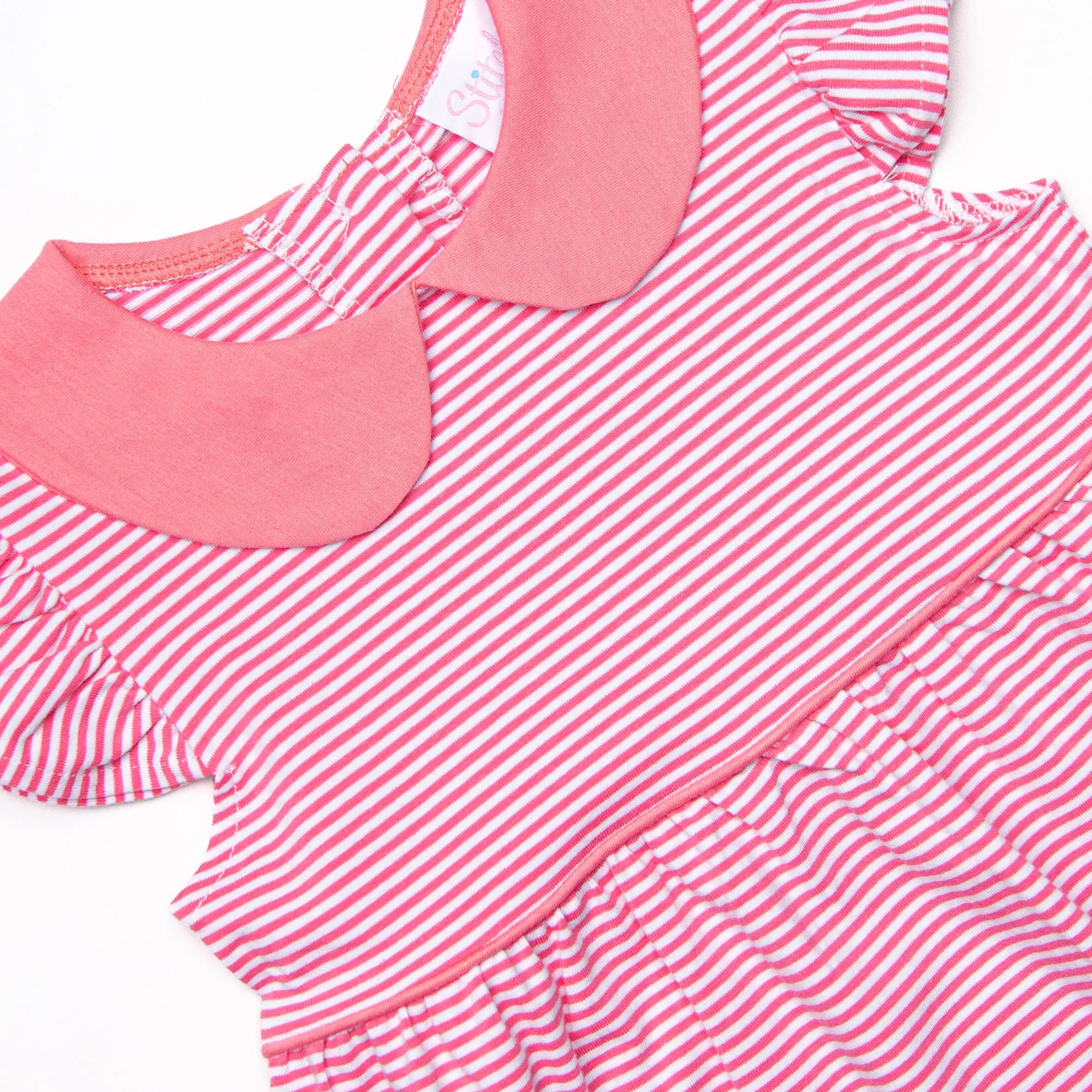 Pippa Dress, Flamingo Pink Stripe