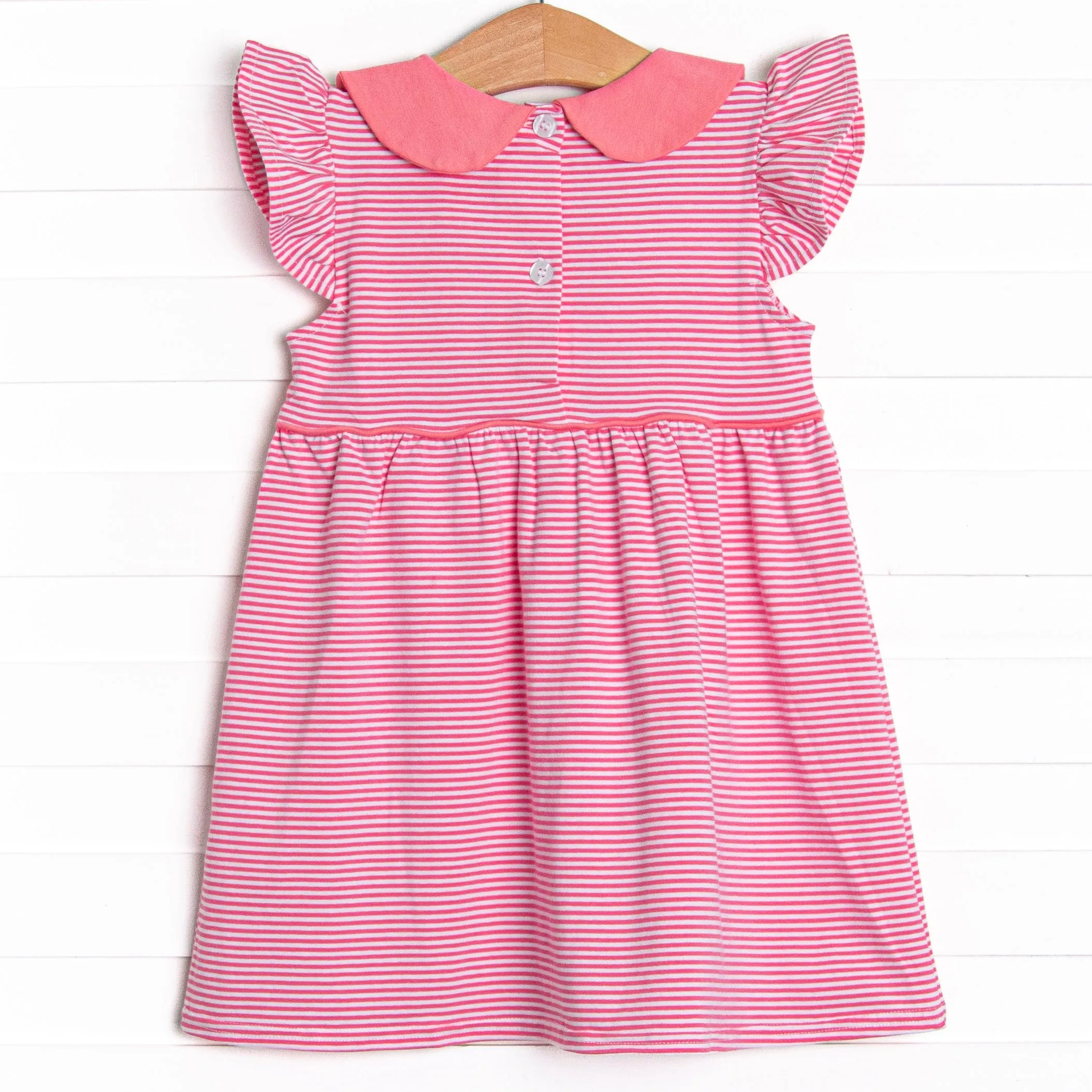 Pippa Dress, Flamingo Pink Stripe