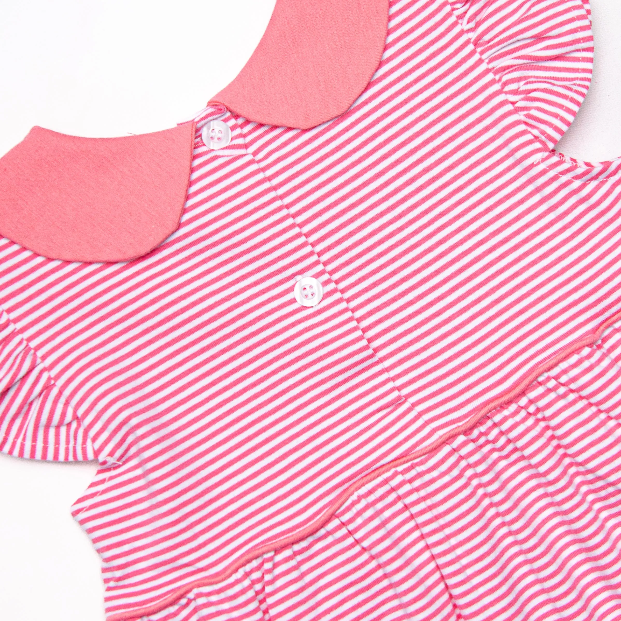 Pippa Dress, Flamingo Pink Stripe