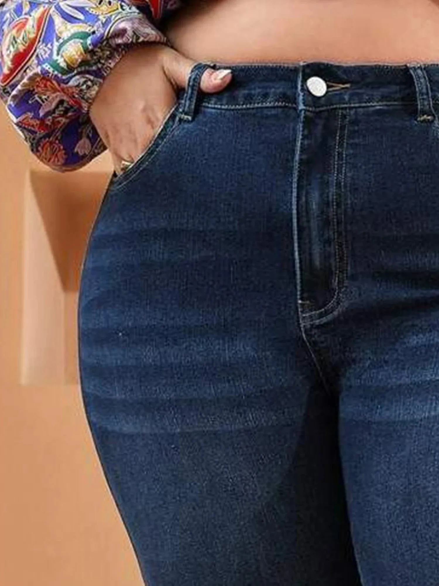 Plus Size Skinny Jeans High Waist Stretch