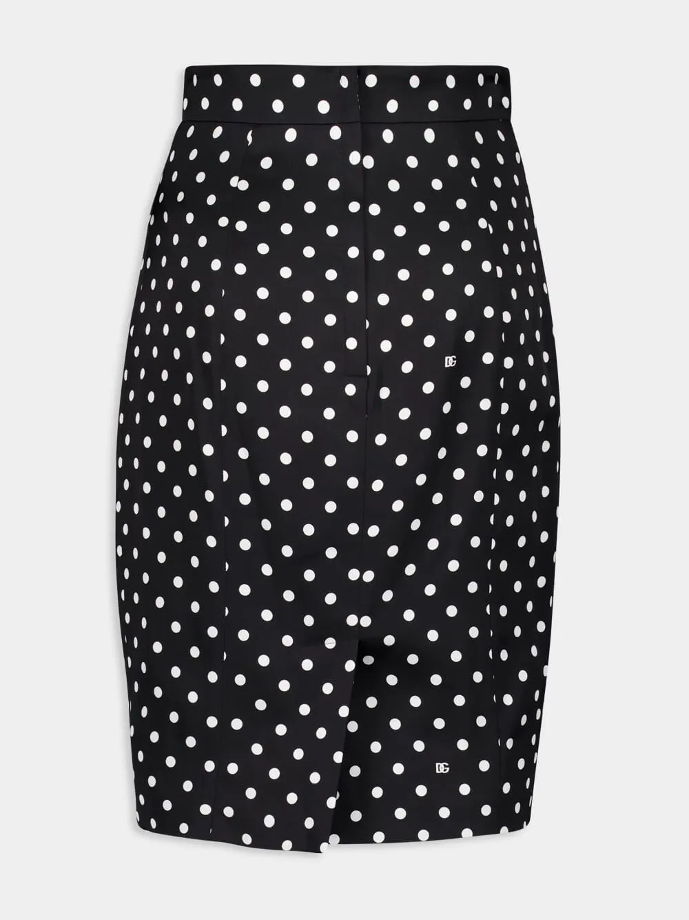 Polka-Dot Print Pencil Skirt