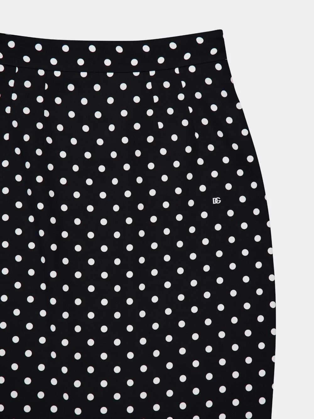 Polka-Dot Print Pencil Skirt