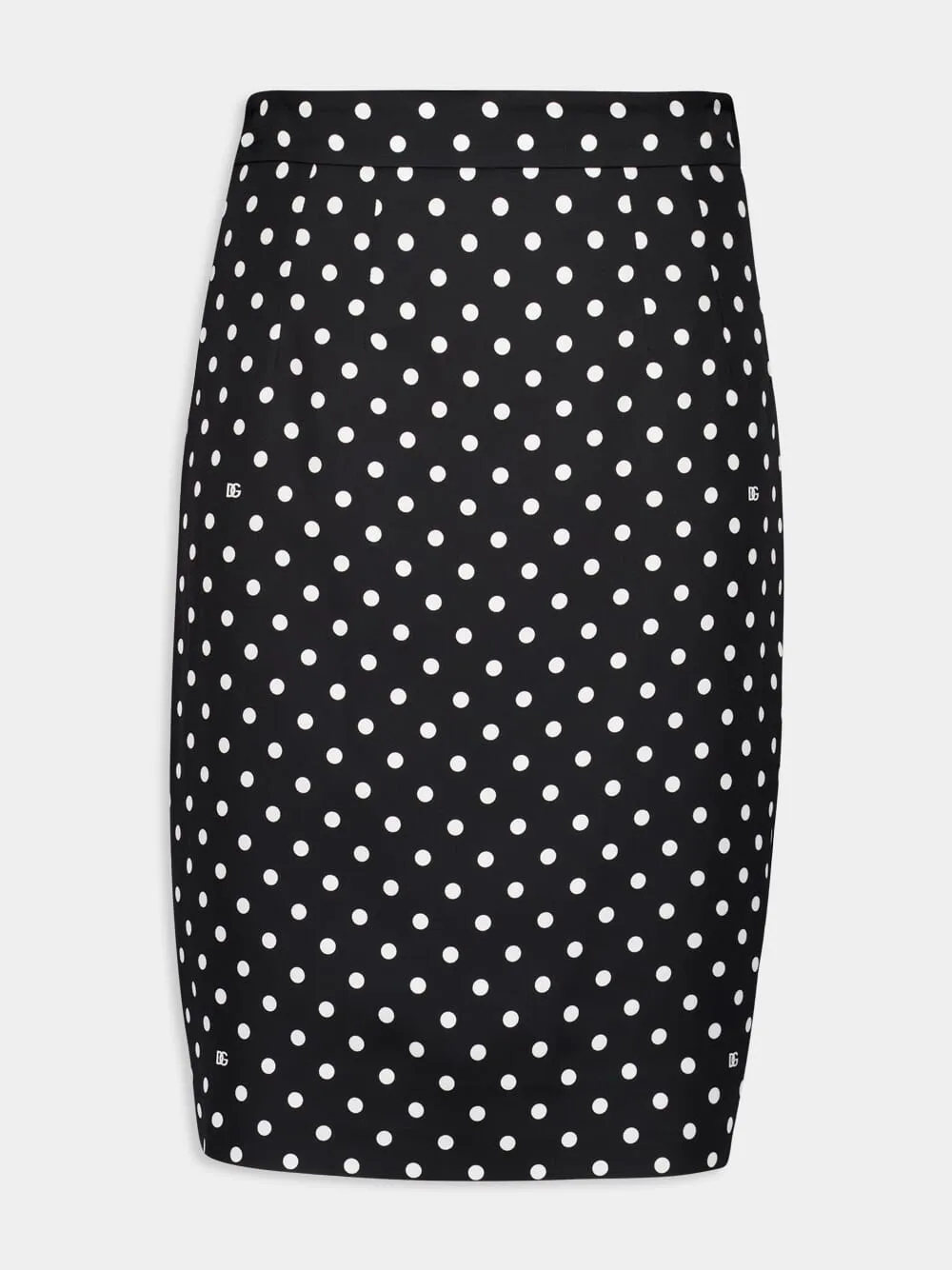 Polka-Dot Print Pencil Skirt