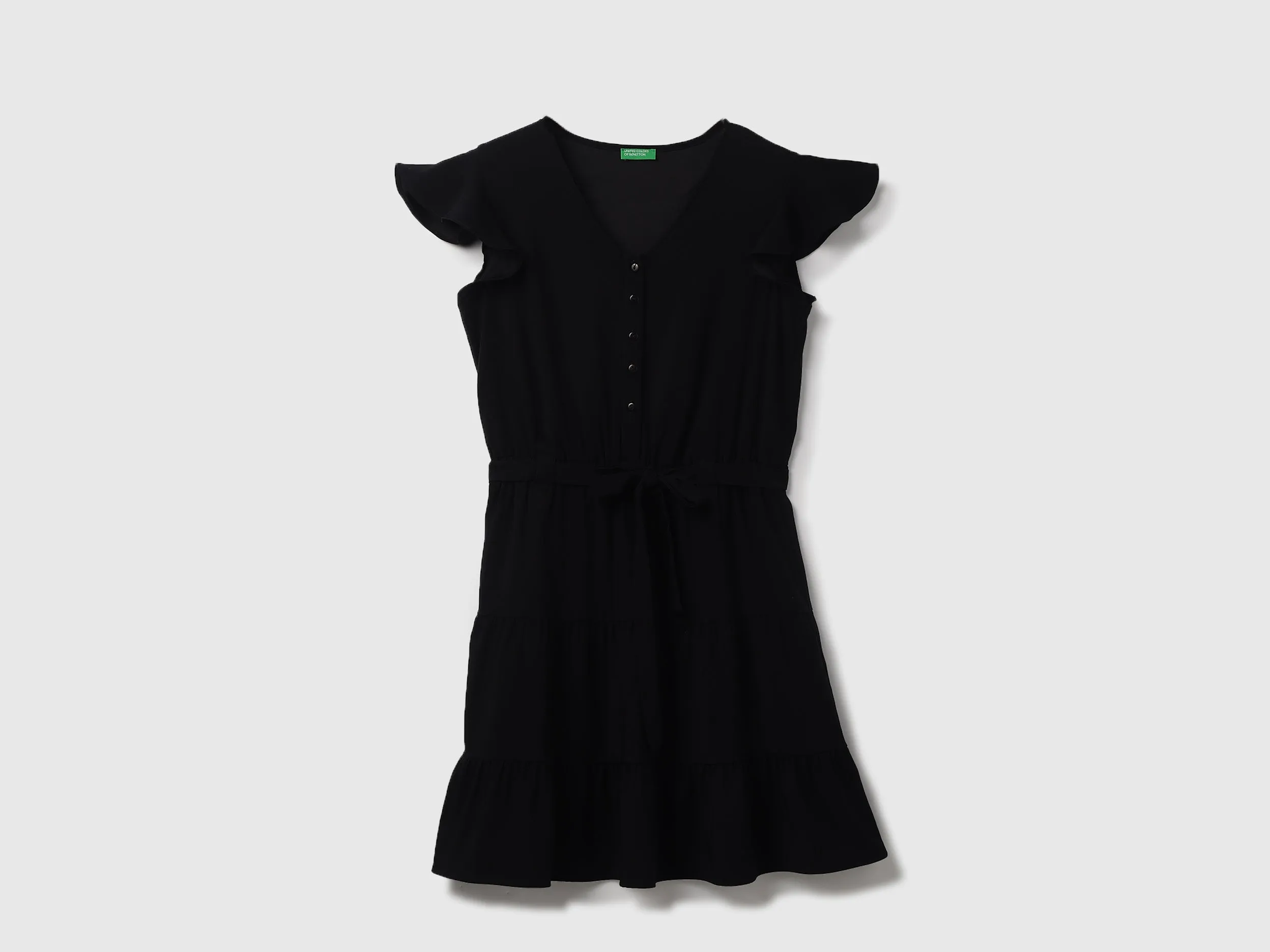 Polyester Solid V-Neck Women Dresses
