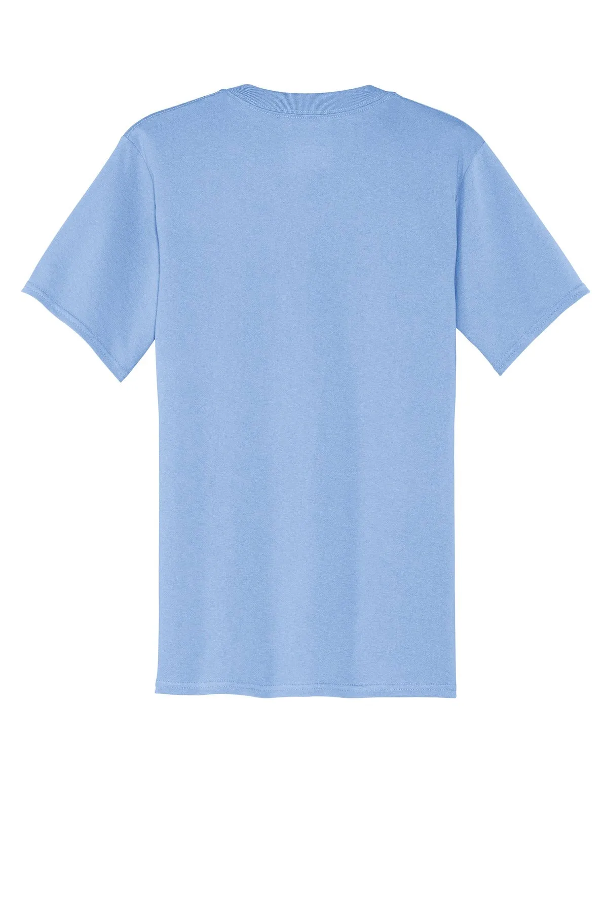 Port & Company Core Cotton Pocket Tee. PC54P Light Blue