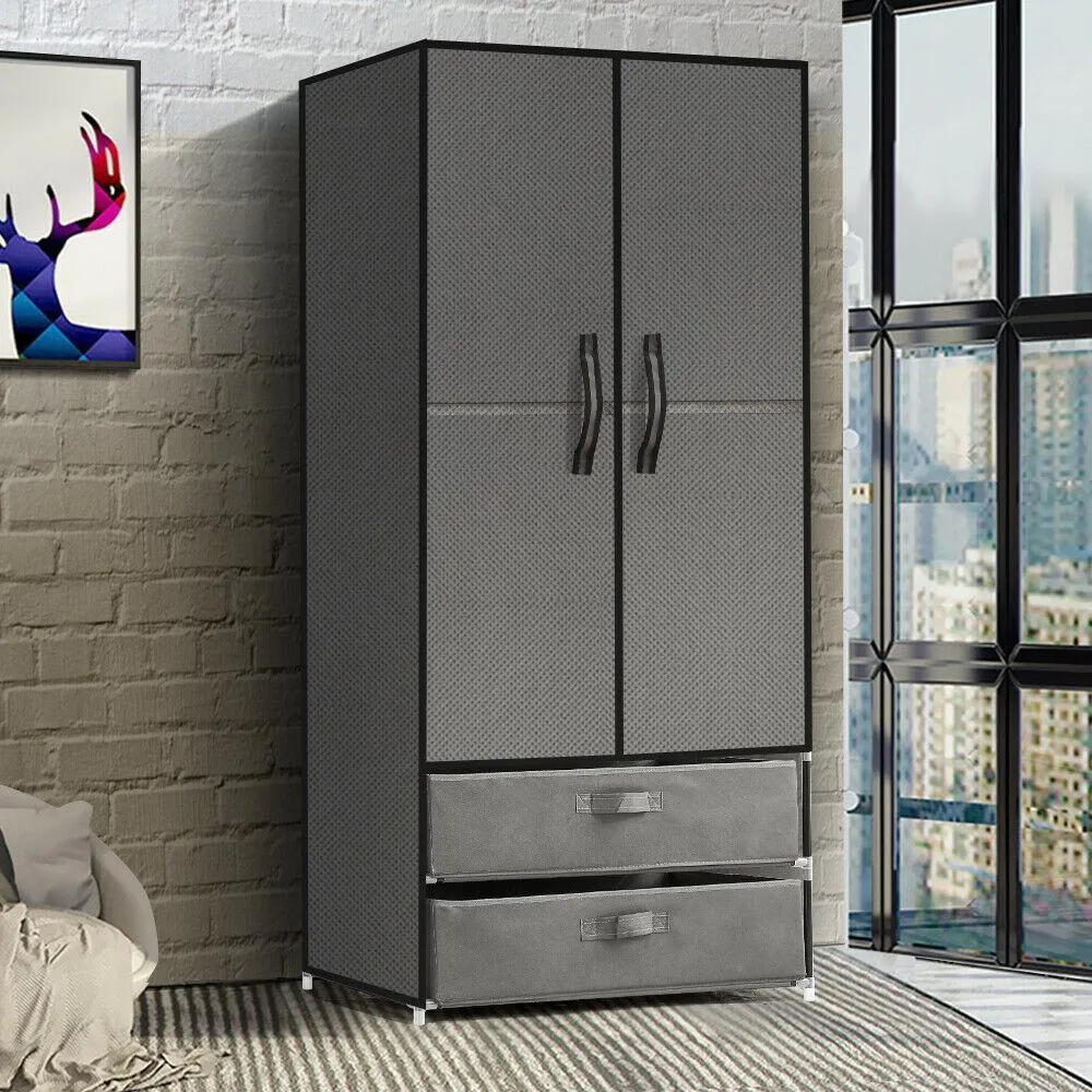 Portable Wardrobe Clothes Closet Storage Cabinet Organiser Unit Shelf