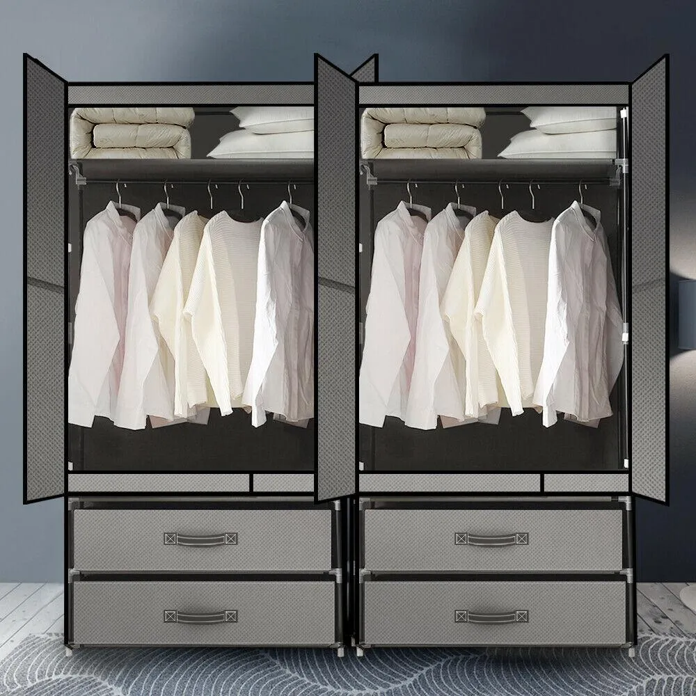 Portable Wardrobe Clothes Closet Storage Cabinet Organiser Unit Shelf