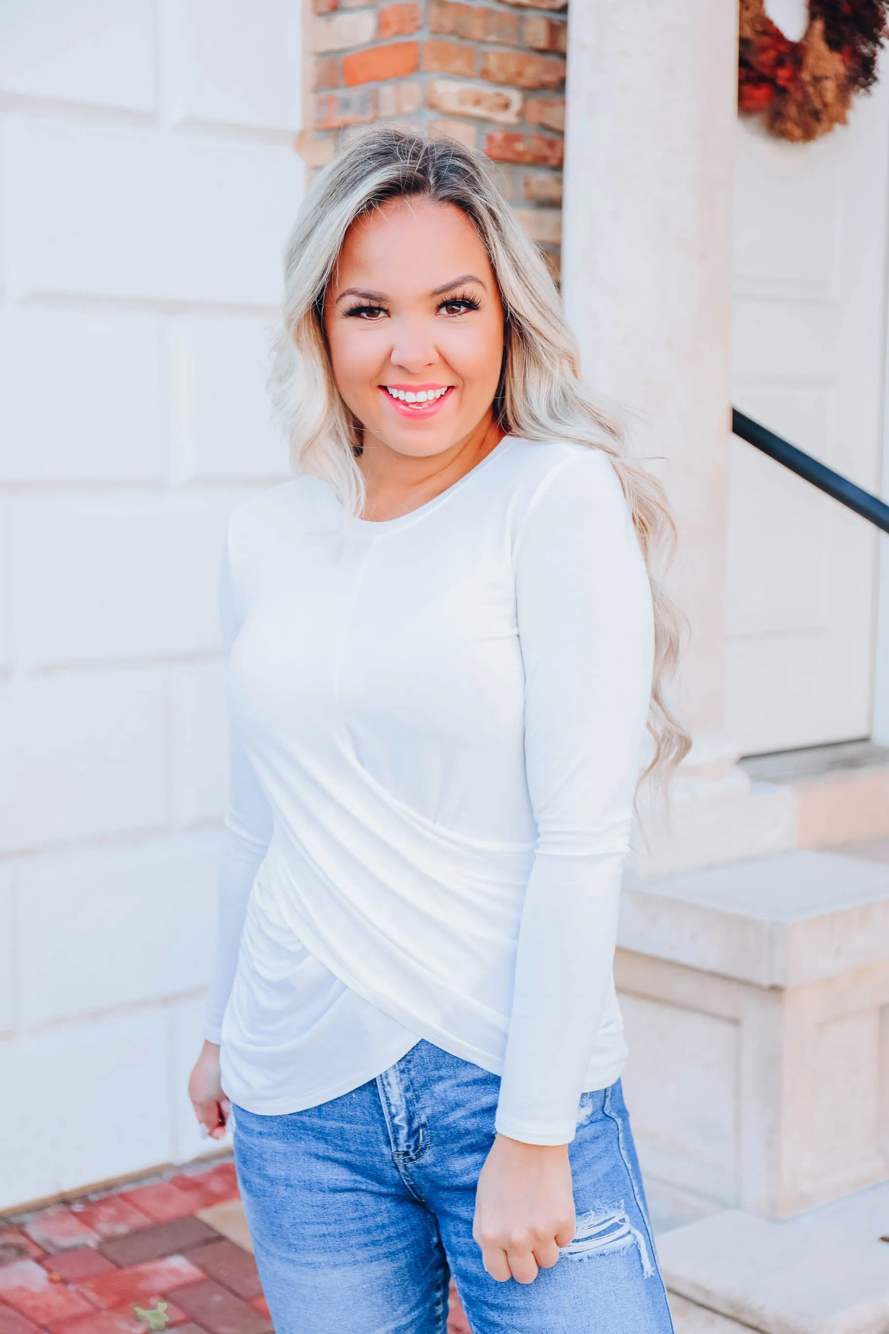 Positive Effect Ruched Top - White