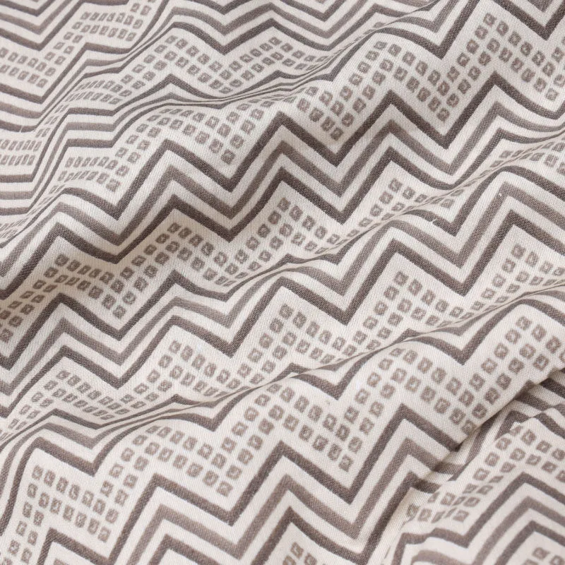 Powder White Cotton Fabric With Floral Printed Pattern