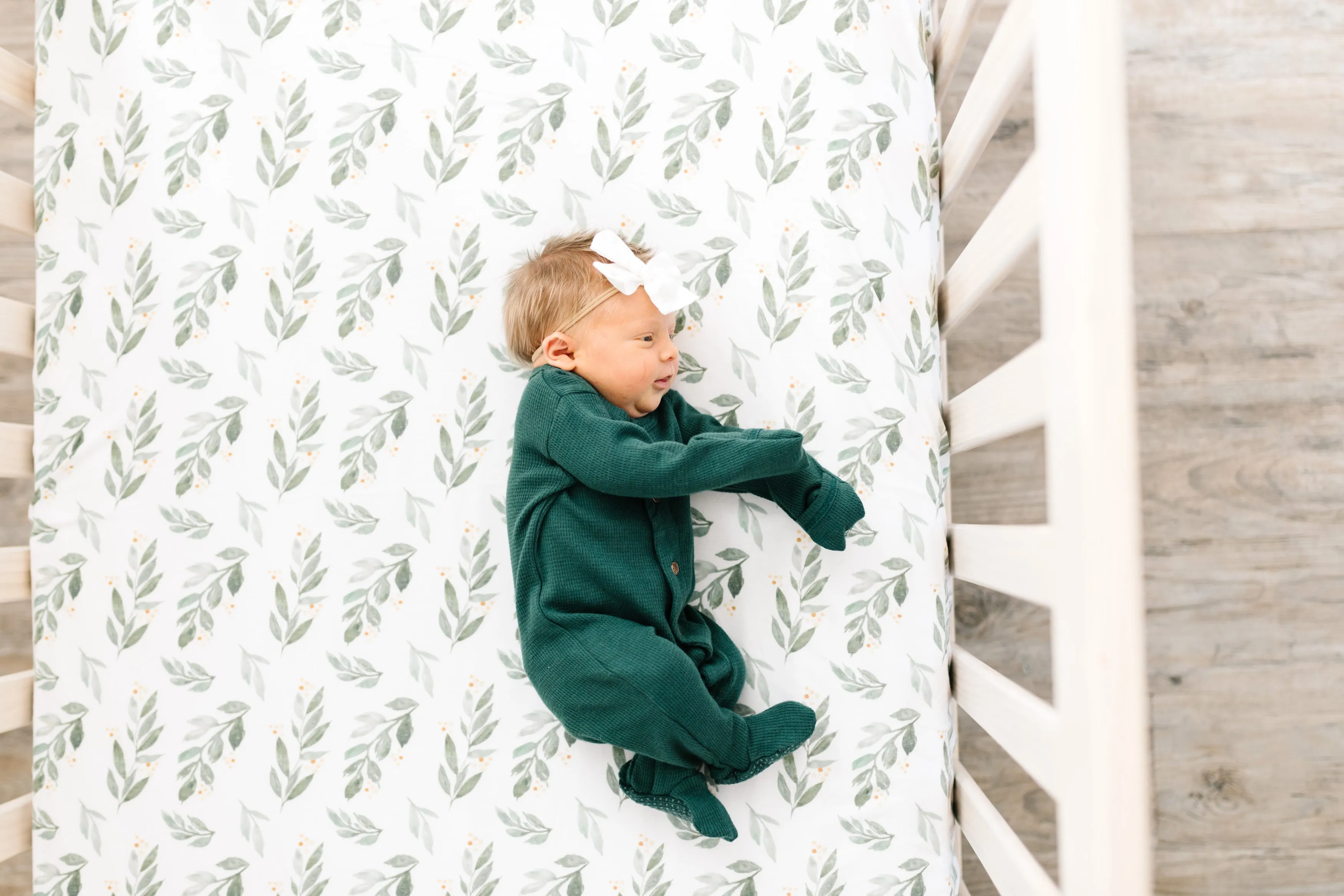 Premium Knit Fitted Crib Sheet - Fern