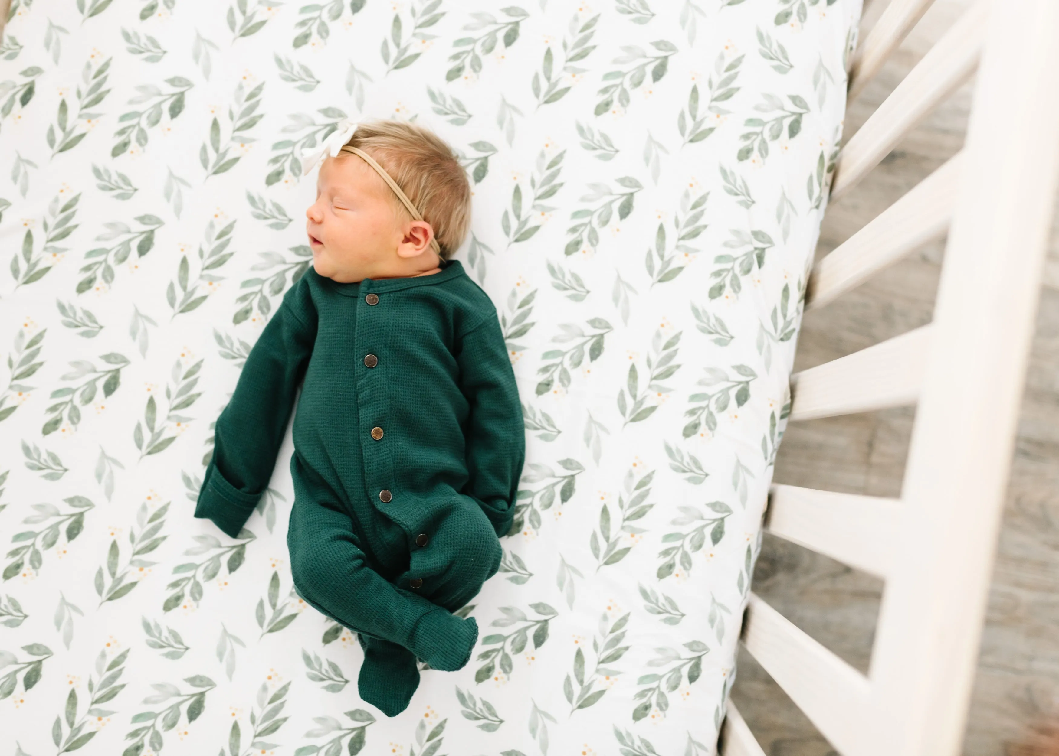 Premium Knit Fitted Crib Sheet - Fern