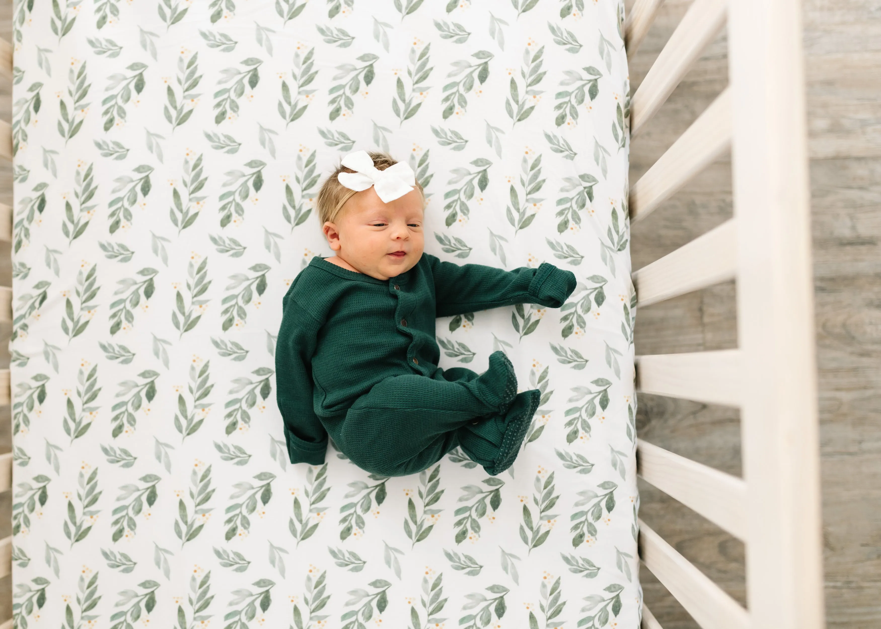 Premium Knit Fitted Crib Sheet - Fern