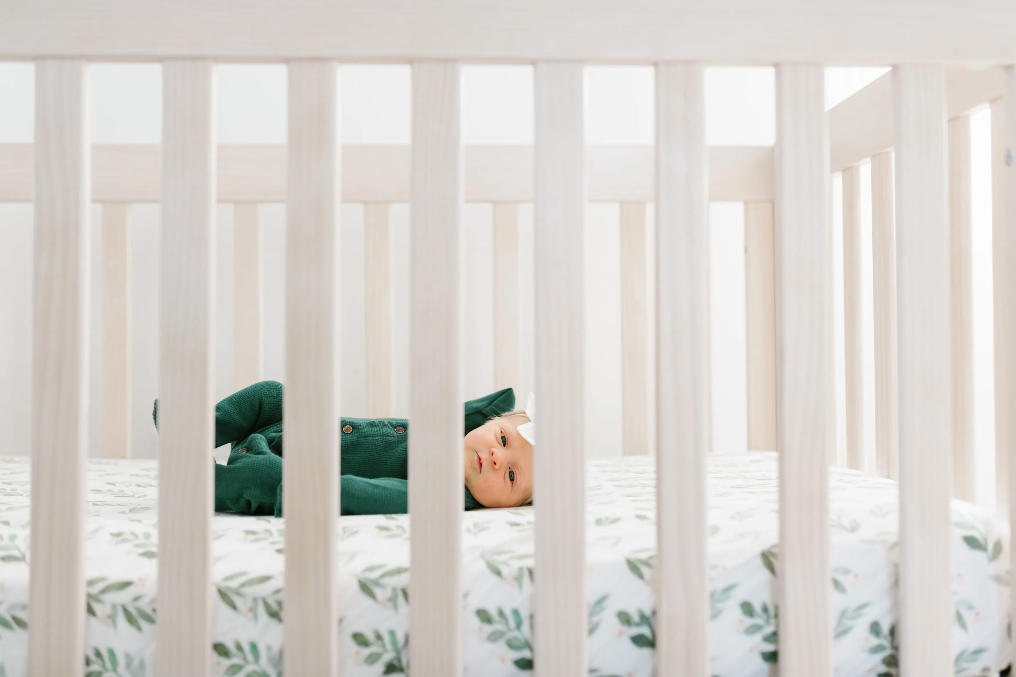 Premium Knit Fitted Crib Sheet - Fern