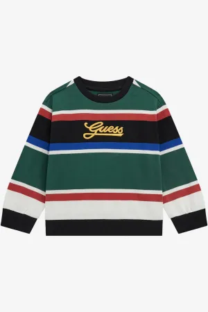 PREORDER "Theo" Blue & Green Striped Sweatshirt