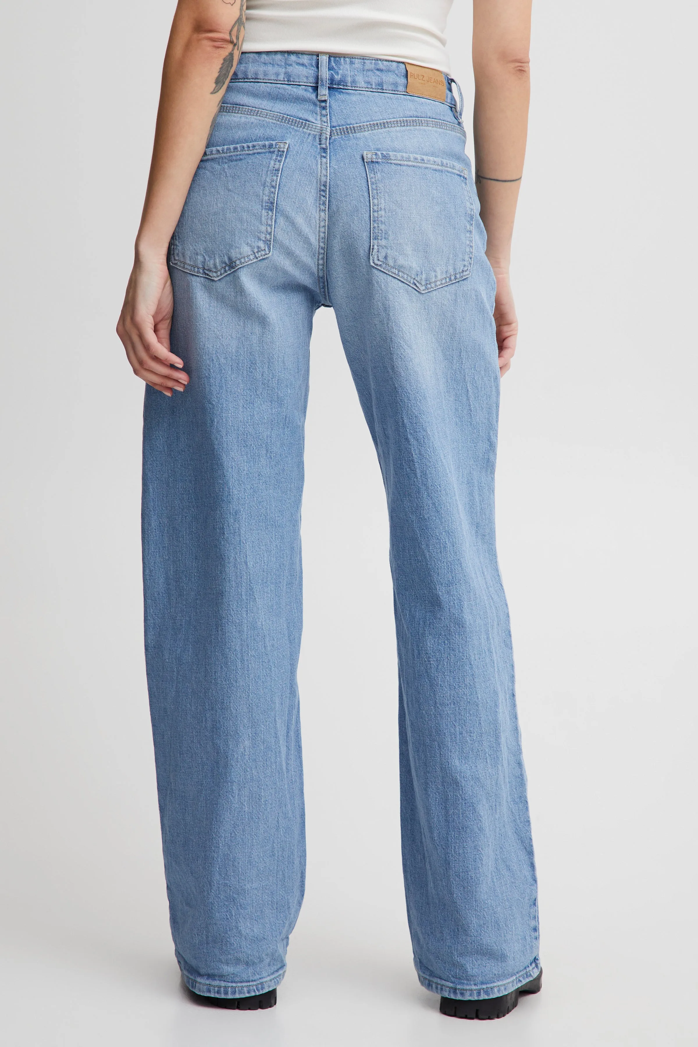 Pulz Vega Jeans Ultra Highwaist Wide Leg - Light Blue