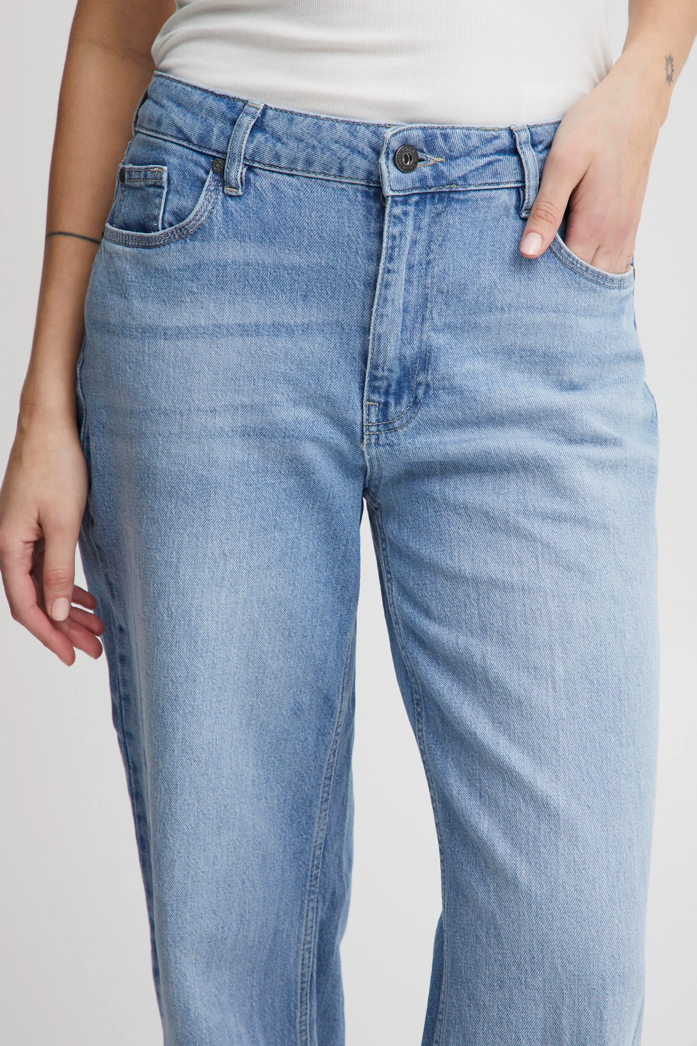 Pulz Vega Jeans Ultra Highwaist Wide Leg - Light Blue
