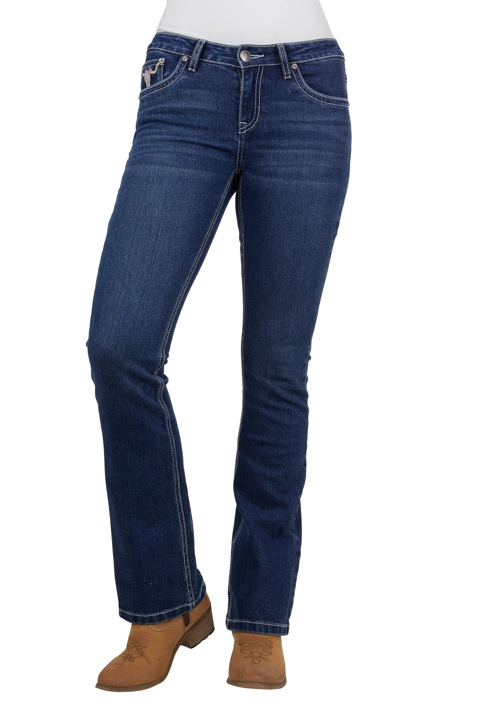 Pure Western Ladies Ava Boot Cut Jean Indigo
