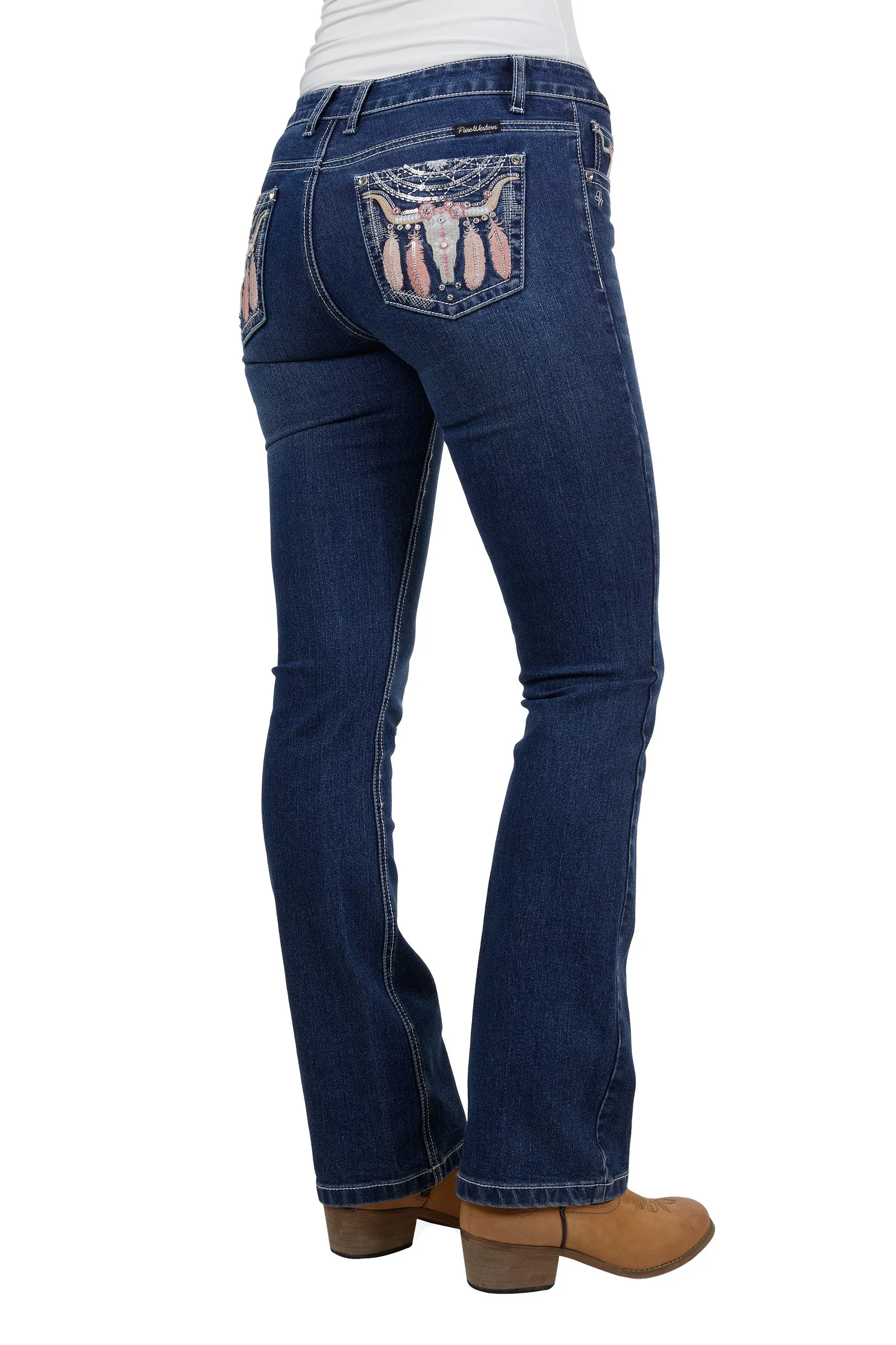 Pure Western Ladies Ava Boot Cut Jean Indigo