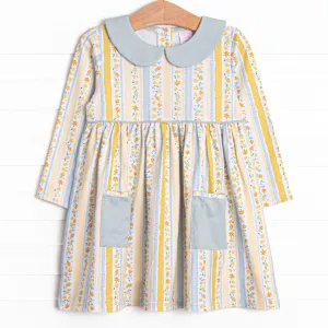 Quilted Quinn Pocket Dress, Yellow