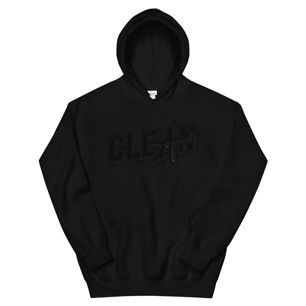 "CLEAN" Unisex Hoodie (black print)