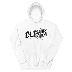 "CLEAN" Unisex Hoodie (black print)