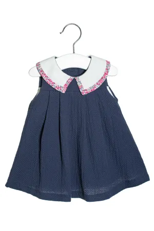 "Nellie" Navy Liberty Print Dress